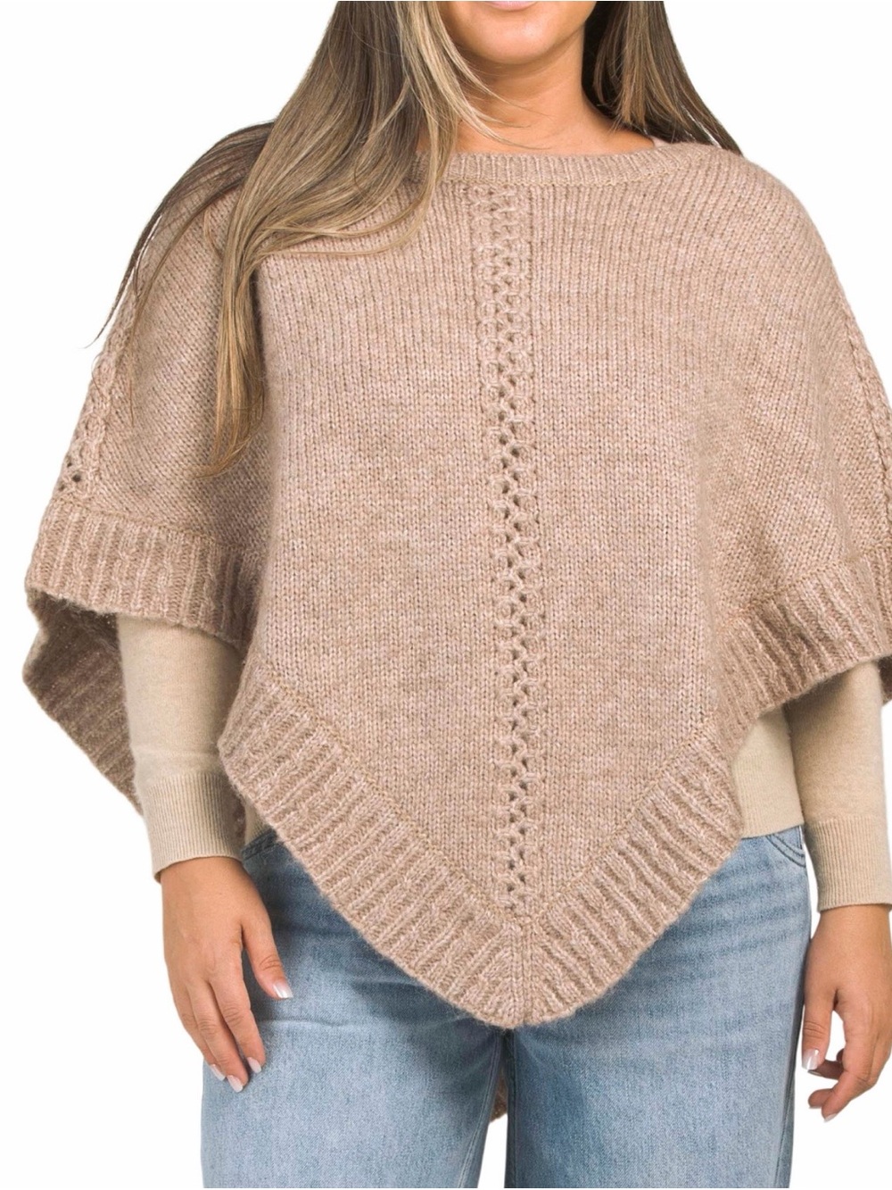Lucky Brand Solid Poncho Sweater NWT